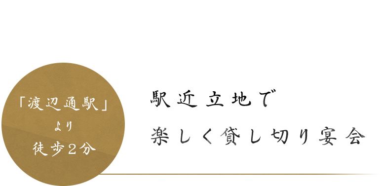 駅近立地で楽しく貸し切り宴会